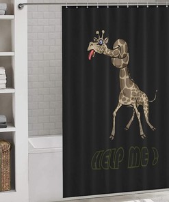 Modern Giraffe Knot Shower Curtain, Durable And Washable Fabric For Bathroom