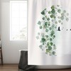 Modern Green Leaves Shower Curtain for Minimalist Bathrooms