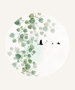 Modern Green Leaves Shower Curtain for Minimalist Bathrooms