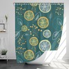 Modern Green Lemon Print Shower Curtain With Waterproof Fabric For Your Bathroom 