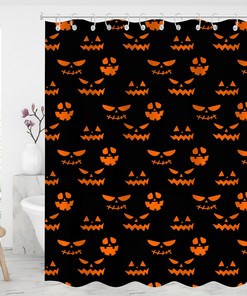 Modern Halloween Bathroom Decor With Shower Curtain Featuring Skull And Bones