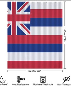 Modern Hawaii Flag Shower Curtain For Durable And Washable Bathrooms
