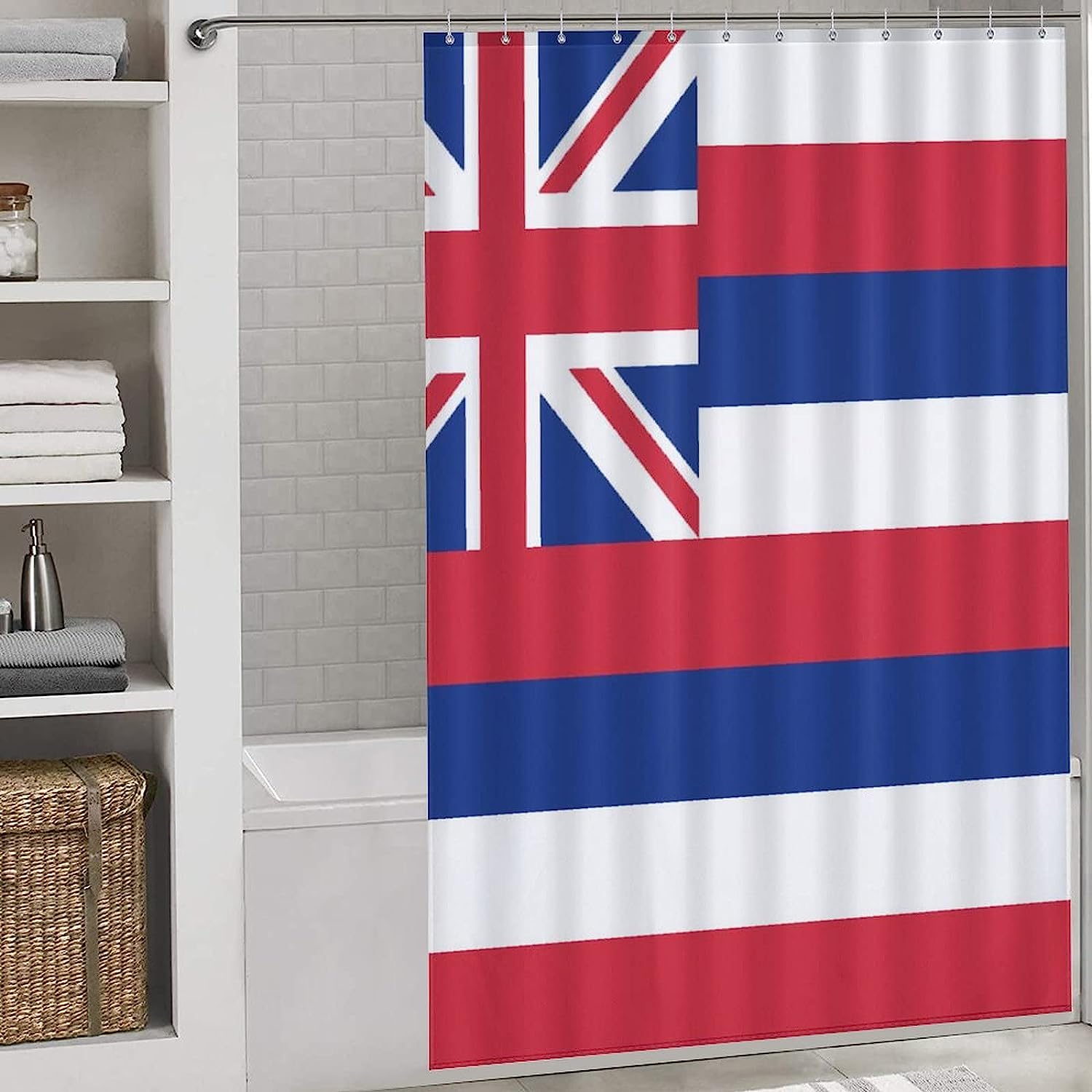 Modern Hawaii Flag Shower Curtain For Durable And Washable Bathrooms