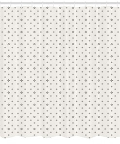 Modern Hexagon Circle Geometric Pattern Shower Curtain For Modern Bathroom Decor