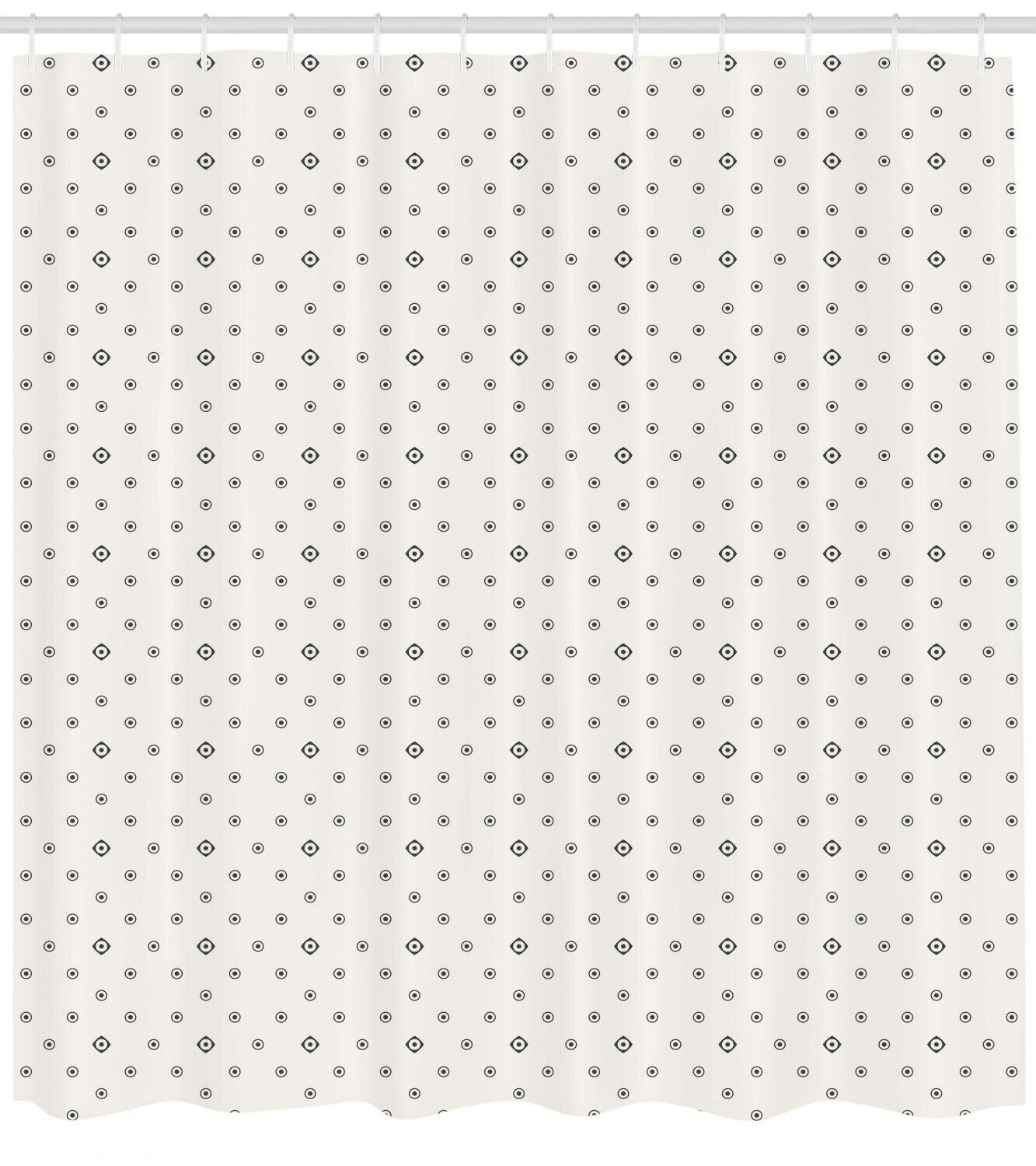 Modern Hexagon Circle Geometric Pattern Shower Curtain For Modern Bathroom Decor