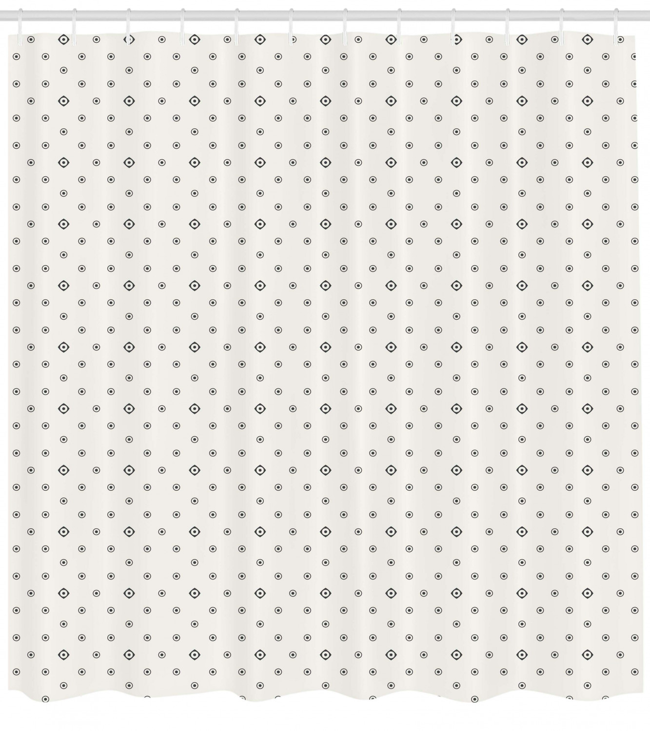 Modern Hexagon Circle Geometric Pattern Shower Curtain For Modern Bathroom Decor