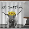 Modern Highland Cow Minimalistic Shower Curtain For Bathroom Decor Waterproof