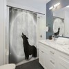 Modern Howling Wolf In The Moon Bathroom Accessories