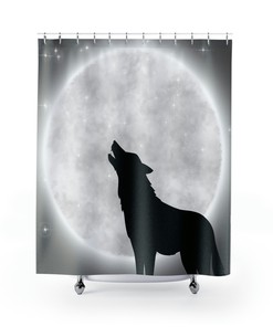 Modern Howling Wolf In The Moon Bathroom Accessories