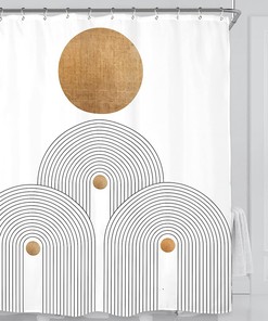 Modern Mid Century Sun Shower Curtain for a Sleek Bathroom
