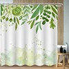 Modern Minimalism Green Spring Leaves Shower Curtain For Bathtub Decor