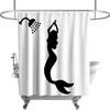 Modern Minimalist Bathroom Decor Underwater World Ocean Animals Silhouette Theme Fabric Mermaid Girl Shower Curtain