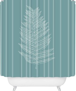 Modern Minimalist Botanical Print Shower Curtain by June Journal