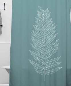 Modern Minimalist Botanical Print Shower Curtain by June Journal