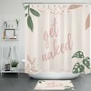 Modern Minimalist Get Naked Bathroom Shower Curtain with Tropical Leaves Design 