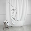 Modern Minimalist Line Art Woman Shower Curtain In Black And White, Perfect For Any Bohemian Bathroom