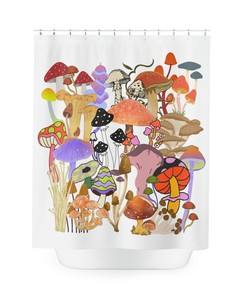 Modern Minimalist Mushroom Shower Curtain - Simple and Stylish Bathroom Decor