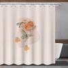 Modern Minimalist Pink Flowers Shower Curtain With Artistic Details For A Chic Ambience