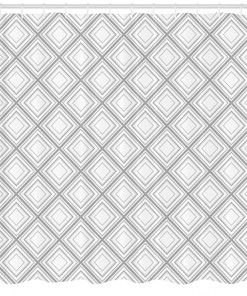 Modern Minimalist Squares Geometric Pattern Shower Curtain For Modern Bathroom Decor