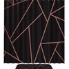Modern Mosaic Rose Gold Black Print Bathroom Decor Shower Curtain Memory Foam