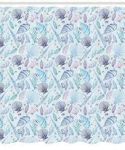 Modern Nautical Shower Curtain with Seashells Bubble Ocean Print - Ideal for Your Bathroom Decor