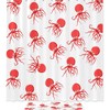 Modern Octopus Pattern Shower Curtain with Double Glide Hooks and Waterproof Fabric