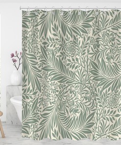 Modern Pastel Abstract Foliage Pattern Shower Curtain For Bathroom Decor