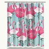 Modern Pink Flamingo Shower Curtain with Bird and Animal Print for Kid's Bathroom