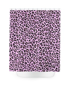 Modern Pink Leopard Print Shower Curtain for a Trendy Bathroom Look