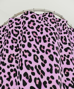 Modern Pink Leopard Print Shower Curtain for a Trendy Bathroom Look