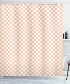 Modern Pink Squares Geometric Pattern Shower Curtain For Modern Bathroom Decor