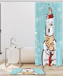 Modern Polar Bear Bathroom Curtain with a Fresh Design