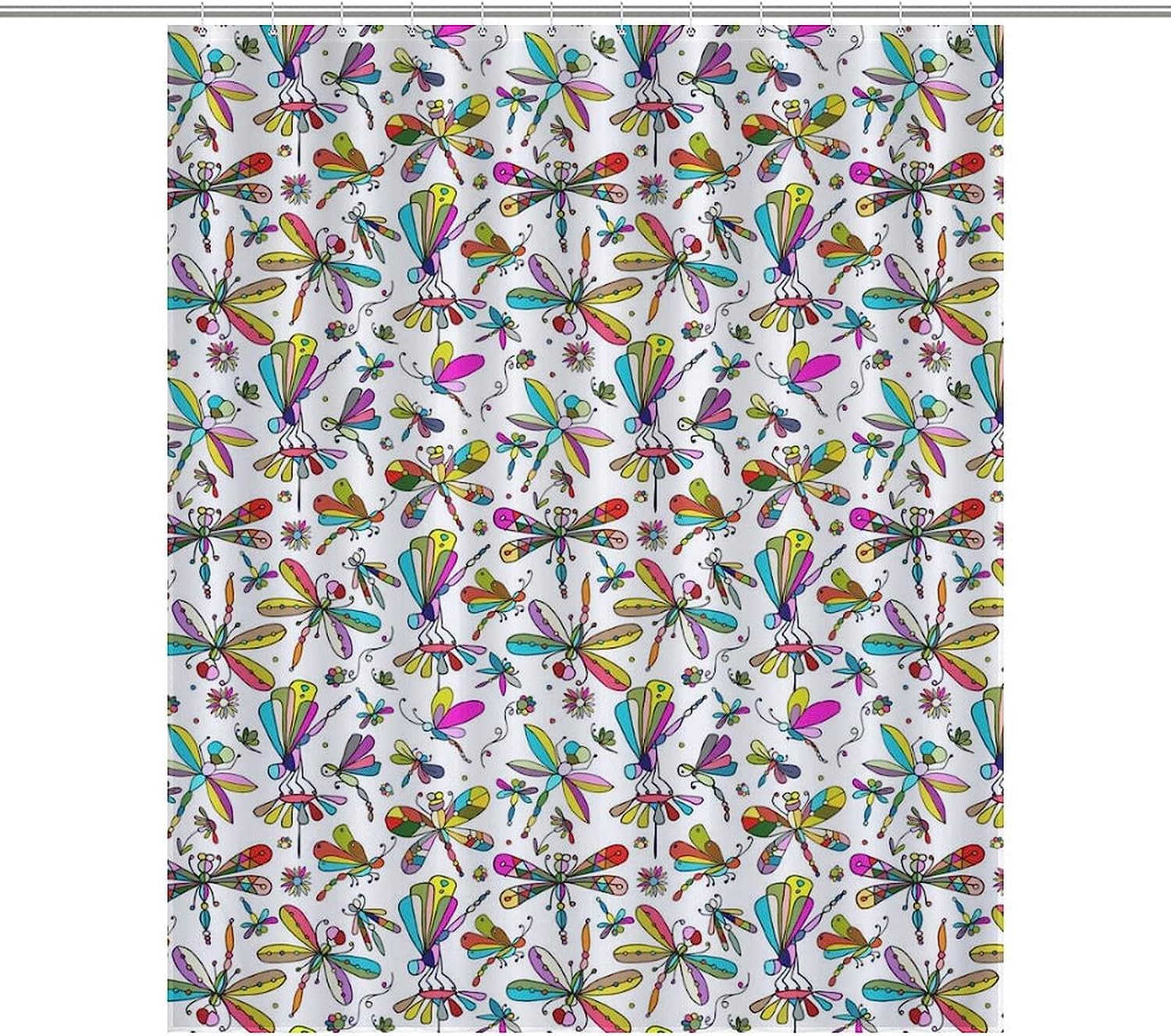 Modern Shower Curtain With Beautiful Dragonfly Print, Durable And Washable For Bathroom Showers And Bathtubs