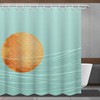 Modern Shower Curtain With Minimalistic Style Line And Sun Print For A Refreshing Bathroom Look