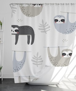 Modern Sloth Shower Curtain For Stylish Bathroom Decor