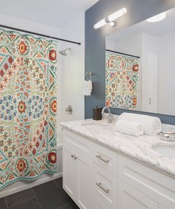 Modern Small Flowers Pattern Shower Curtain