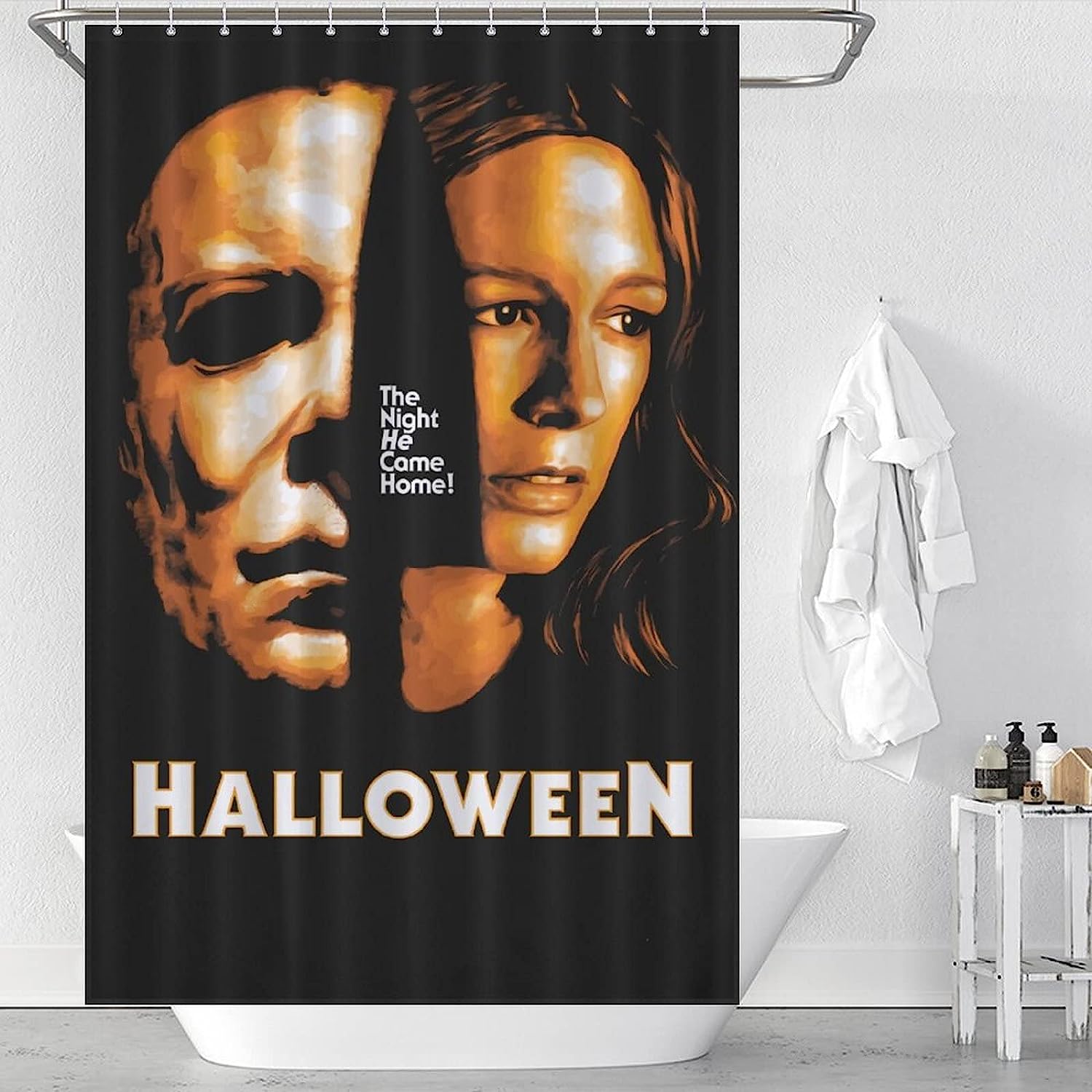 Modern Style Halloween Michael Myers Shower Curtain With Waterproof Fabric For Your Bathroom - Image 3