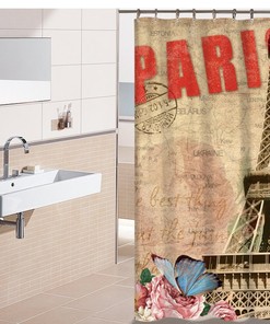 Modern Style Paris Eiffel Tower Shower Curtain, Perfect for Bathroom and Home Decor 