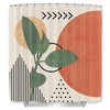 Modern Sun Polka Dot Boho Leaves Fabric Shower Curtain For Waterproof Bathroom Decor