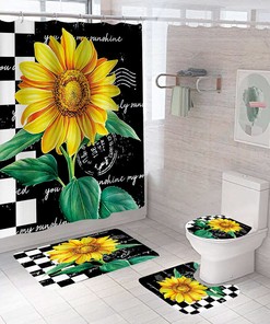 Modern Sunflower Shower Curtain for a Chic and Stylish Bathroom