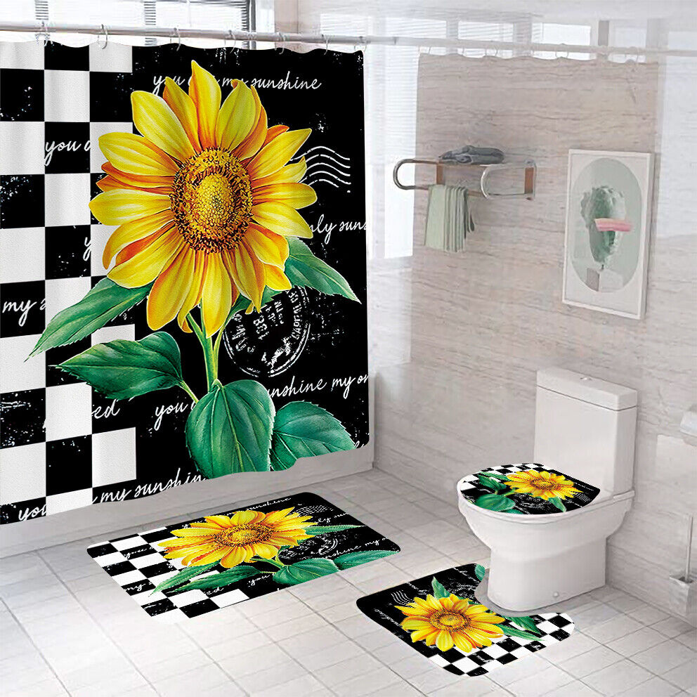 Modern Sunflower Shower Curtain for a Chic and Stylish Bathroom