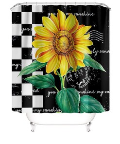 Modern Sunflower Shower Curtain for a Chic and Stylish Bathroom
