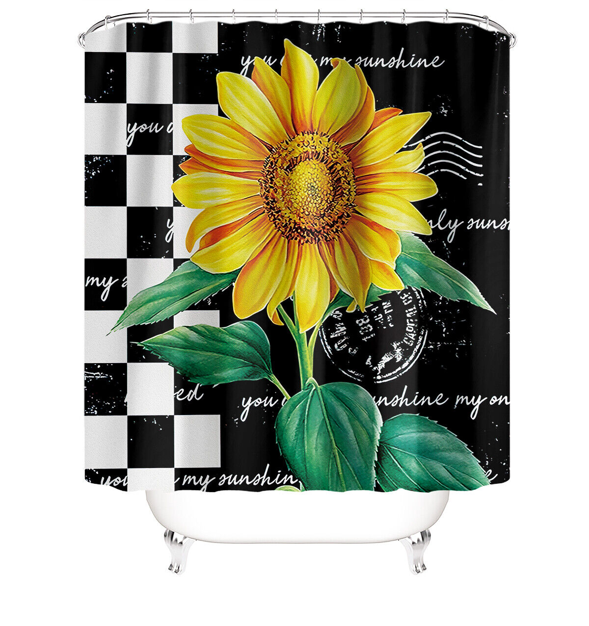 Modern Sunflower Shower Curtain for a Chic and Stylish Bathroom