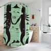 Modern Teal Mermaid Silhouette Shower Curtain Print for Kids Bathroom Decor