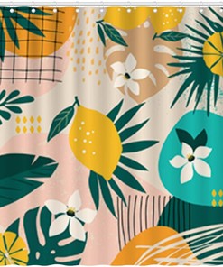 Modern Tropical Fruit Lemon Shower Curtain By Allenjoy - Chic And Simple Art Decoration