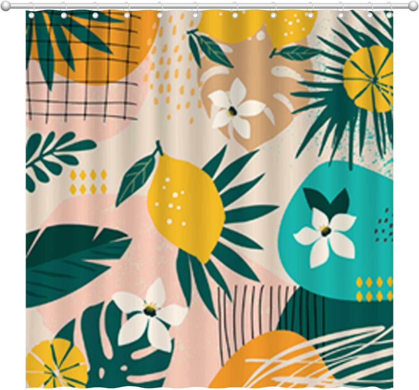 Modern Tropical Fruit Lemon Shower Curtain By Allenjoy - Chic And Simple Art Decoration
