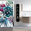 Modern Tropical Shower Curtain with Home Textiles and Beautiful Nature Decor 