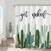 Modern Watercolor Cacti And Succulents Shower Curtain With Funny Quotes