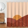 Modern Waterproof Abstract Shower Curtain, Mid Century Brown Bathroom Basics