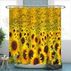 Modern Waterproof Sunflower Shower Curtain with Fabric Graduation/Father's Day Gift for Bathroom Decor
